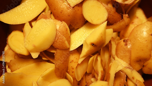 Potato peels for composting, organic kitchen waste recycling