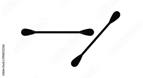Simple graphic of three black lines resembling cotton swabs or paddles