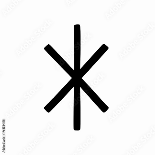 Ancient Norse Rune Othala Vector Icon, Minimalist Elder Futhark Symbol for Heritage and Ancestral Property, Clean Black Line Art Graphic Isolated on White Background for History and Mysticism Concepts