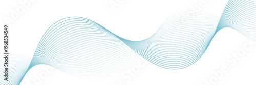 Abstract blue smooth waves on white background.Vector illustration.