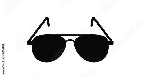 Black sunglasses icon a simple graphic of eyewear for sun protection