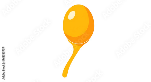 A vector graphic illustration of a yellow spoon with honey dripping from it