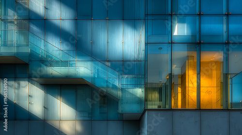 Modern Architectural Design Urban Setting Abstract Photography Glass Structures Bright Colors Contemporary Art Concept