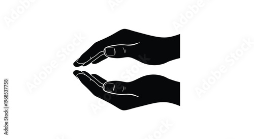 Two black hands gently cupped facing each other in a supportive pose