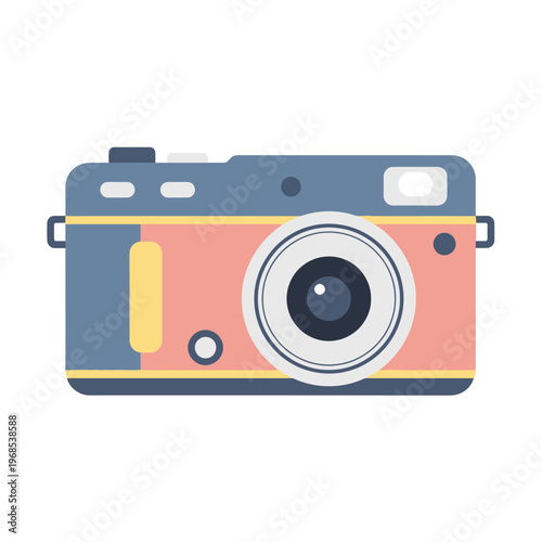 Retro Camera Illustration: Vintage Style Photography Equipment, Flat Design