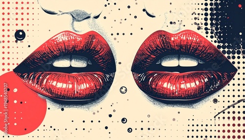 Pop Art Lips - A Bold and Expressive Digital Illustration.