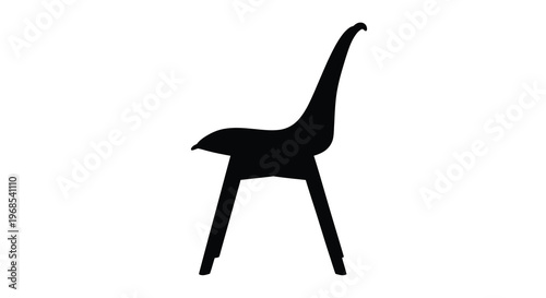 A striking black silhouette of a dinosaur resembling a brachiosaurus