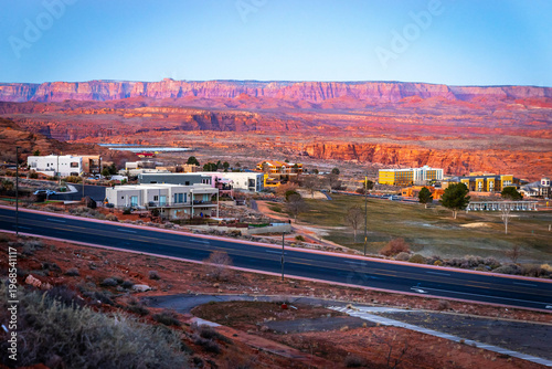 Page City Road View at Dusk from Hilltop in Arizona