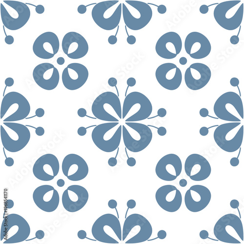 Floral Pattern with Stylized Petal Shapes