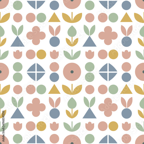 Colorful Geometric Floral Pattern Design