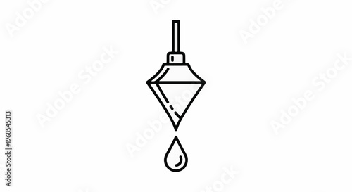 Geometric object with a drop falling from its tip