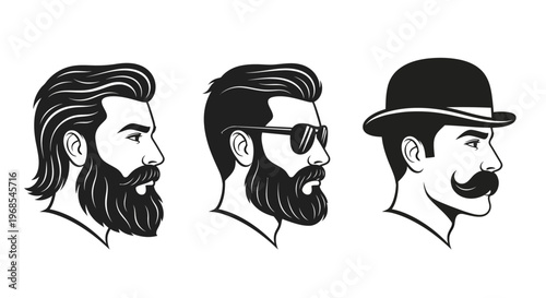 Illustrations of men with various beards.