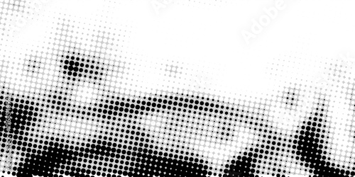 Abstract Distorted Halftone Dot Pattern Monochrome Texture Background