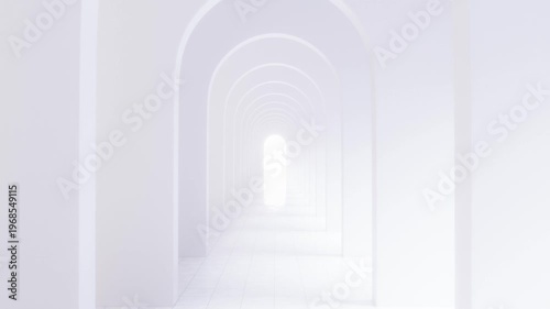 Vertical 3D White Hallway Animation