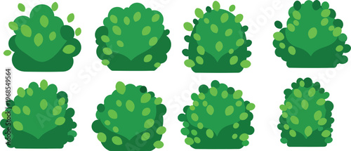 Vibrant Green Leafy Vegetable Illustration Set