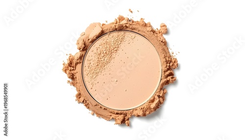 A compact powder foundation with some powder spilled out around it