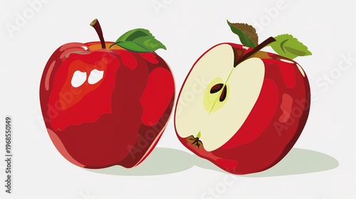 Apple cartoon image design material, cute cartoon apple character design, lovely fruit mascot vector set, funny cartoon apple expressions, simple flat style illustration, colorful cartoon fruit elemen