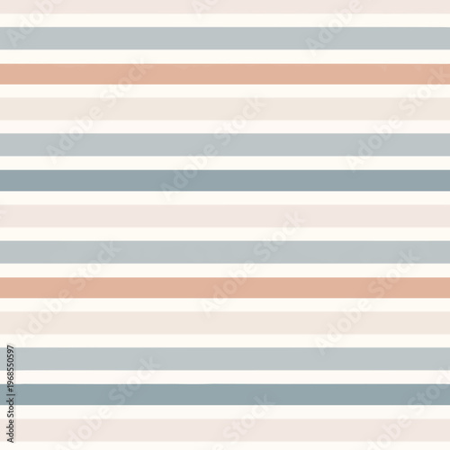 Minimalist horizontal stripe pattern with blue, pink, and beige colors