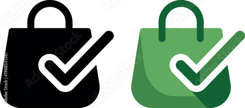 Secure Shopping Bag Icon Modern Vector