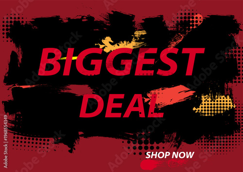 Bold grunge sale banner with distressed textures and dynamic composition. Perfect for edgy promotions, street style campaigns, and modern advertising. Eye-catching design suitable for retail marketing