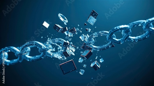 Broken supply chain flow background