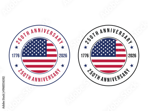 creative 250th anniversary America symbol, vector illustration, isolated on transparent background