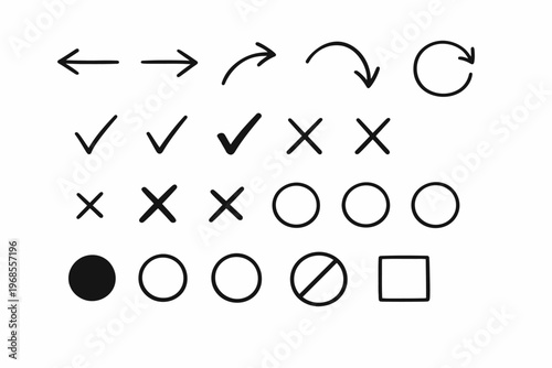 Arrow and shape collection: directional signs and geometric symbols