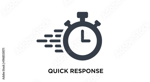 Modern vector illustration showcasing a stopwatch with dynamic speed lines, representing quick response time and efficient service graphic design.