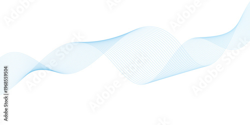 Abstract vector background with blue wavy lines. Blue wave background. Blue lines vector illustration. Curved wave. Abstract wave element.