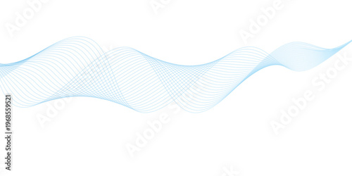 Abstract vector background with blue wavy lines. Blue wave background. Blue lines vector illustration. Curved wave. Abstract wave element.