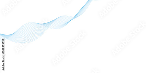 Abstract vector background with blue wavy lines. Blue wave background. Blue lines vector illustration. Curved wave. Abstract wave element.
