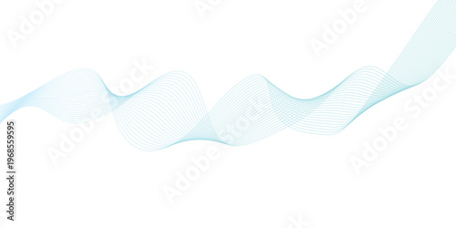 Abstract vector background with blue wavy lines. Blue wave background. Blue lines vector illustration. Curved wave. Abstract wave element.