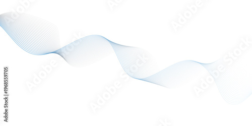 Abstract vector background with blue wavy lines. Blue wave background. Blue lines vector illustration. Curved wave. Abstract wave element.