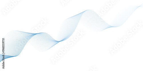 Abstract vector background with blue wavy lines. Blue wave background. Blue lines vector illustration. Curved wave. Abstract wave element.