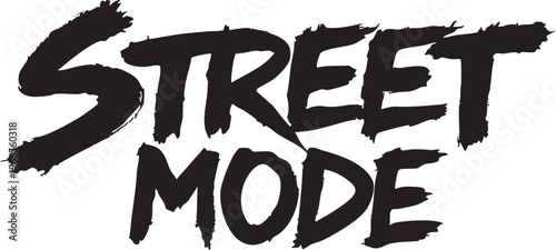 Street mode urban graffiti style text logo on white background