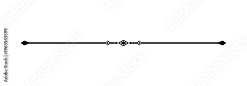 Elegant ornamental divider line. Minimal geometric decorative border. Classic horizontal separator design. Vintage style flourish line.