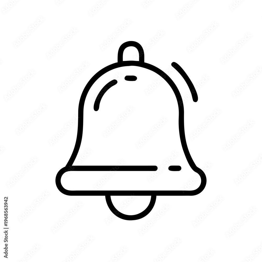 Obraz premium A minimalist line art illustration of a ringing bell icon