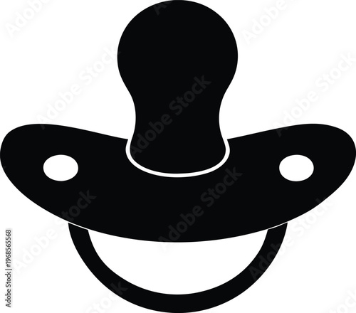 Baby pacifier dummy icon symbol vector black silhouette