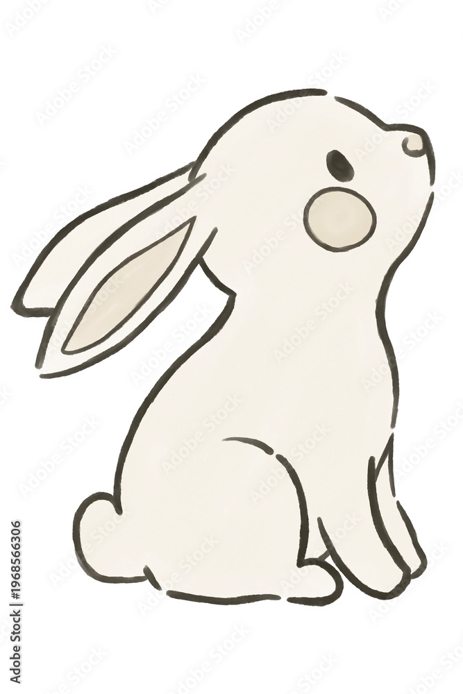 Fototapeta premium Cute Watercolor Bunny Rabbit Hand Painted Woodland Animal Nursery Clipart on Transparent Background 