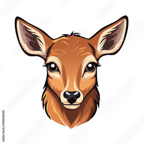 Rehkitz Gesicht Nahaufnahme – Logo Style