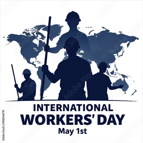 A vector illustration of a world map featuring people silhouettes and flags designed as a rock music poster with a woman playing guitar