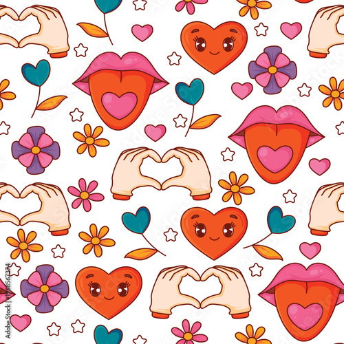 Fun sketch style romantic symbols for social media posts vector