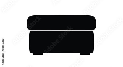 Simple black furniture outline a storage ottoman minimalist silhouette