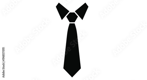 A striking black tie graphic minimalist and modern silhouette