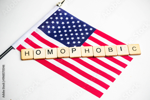 Photos The American Flag With A Homophobic Sign Across