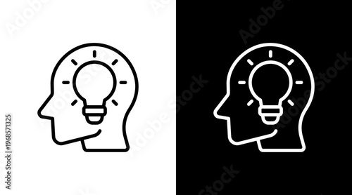 Brainstorm Idea White Icon Set Design
