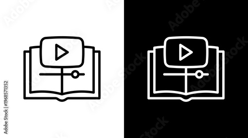 Online Tutorial White Icon Set Design