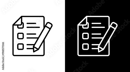 Exam Preparation White Icon Set Design