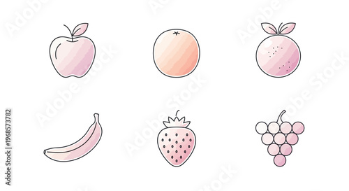 A colorful illustration of various fruits.