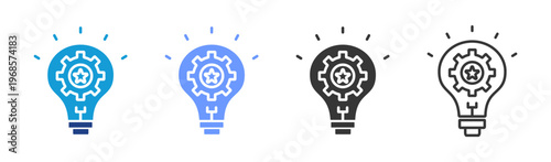 Inspiration icon set multiple style collection	
